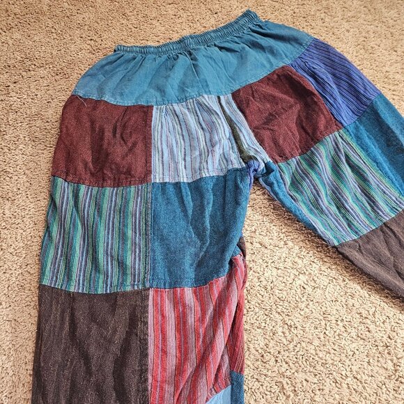 READ Kathmandu Imports Jogger Pants Small Patchwork Boho Nepal Cotton - Picture 4 of 8